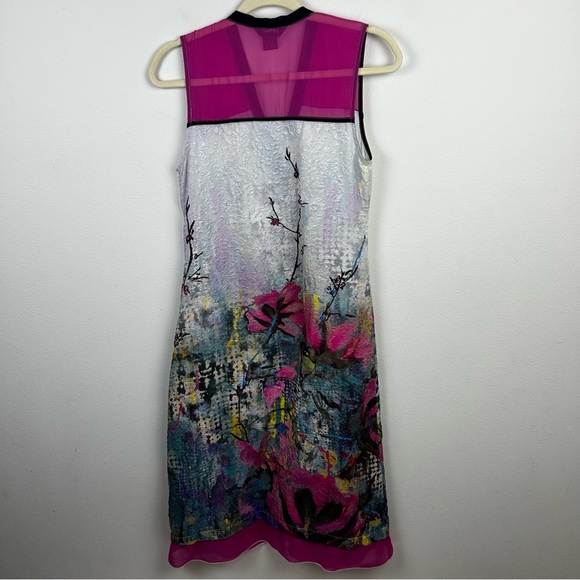 Citron Silk Floral Art to wear Japanese inspired floral dress size: XS - Picture 9 of 9